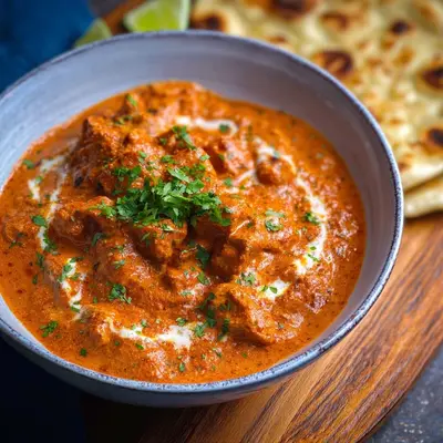 Low Carb Indisches Butter Chicken mit Naanbrot