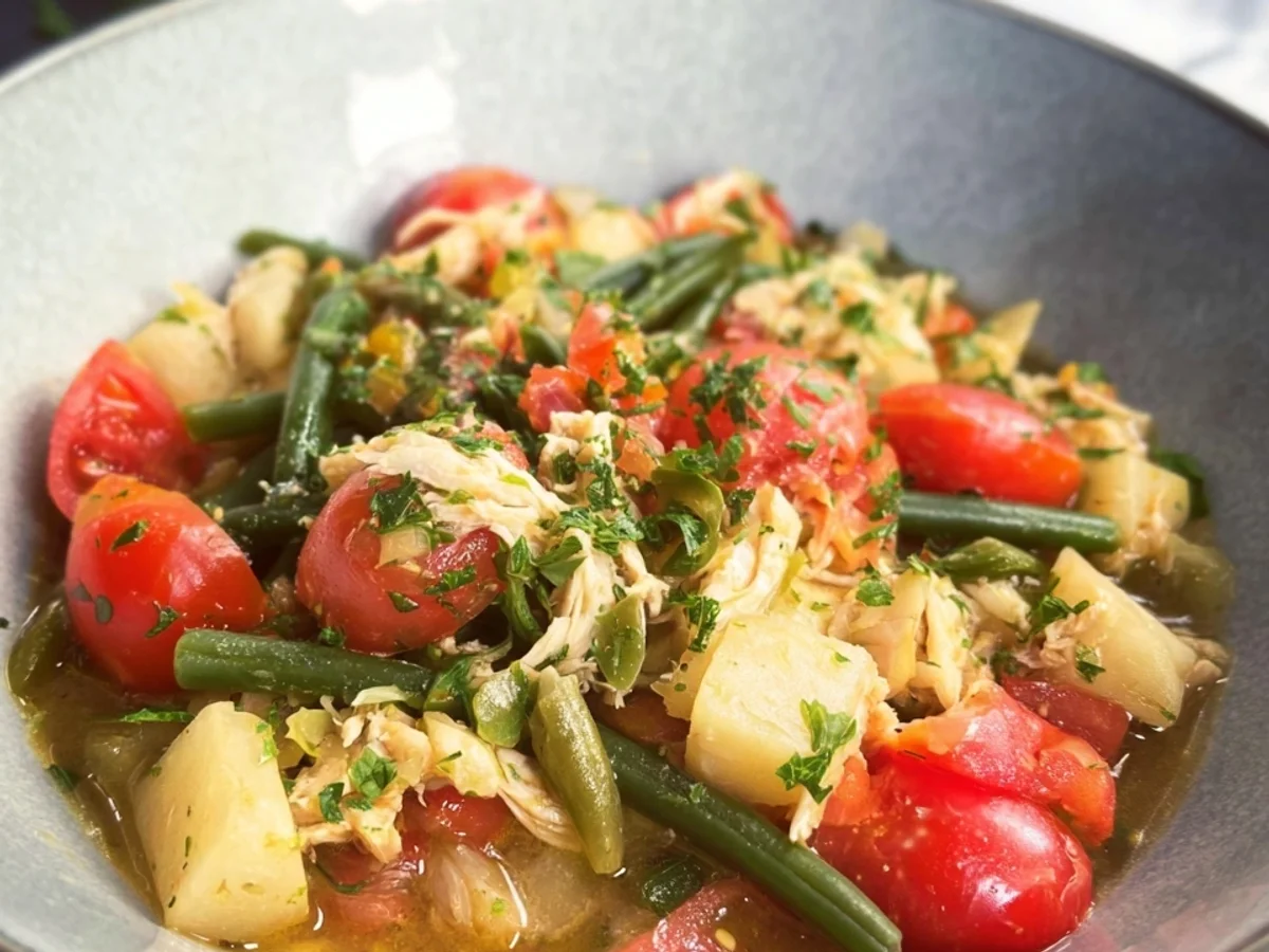 Low Carb Kohlrabi-Ragout mit Tomaten & Bohnen - Beitragsbild