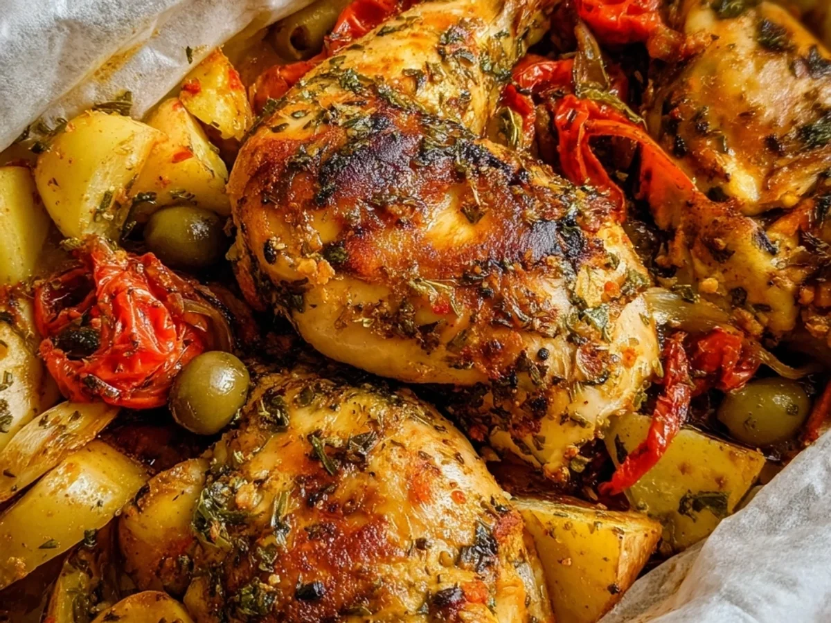Mediterrane Hähnchenschenkel im Bratschlauch - Beitragsbild