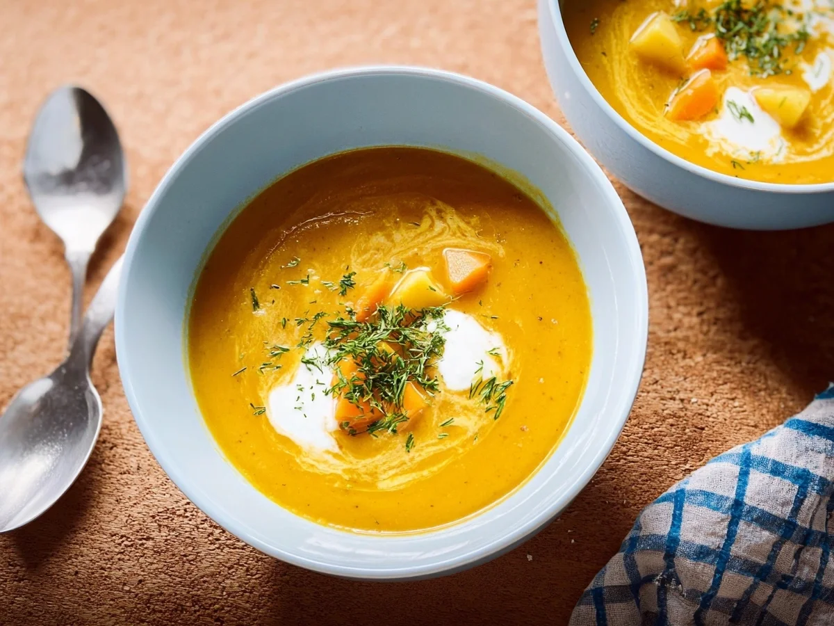 Möhren-Kartoffel-Suppe: Einfach, cremig & schnell zubereitet - Beitragsbild