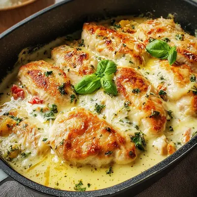 Mozzarella-Hähnchen in cremiger Sahnesoße