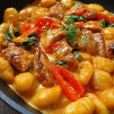 Paprika-Sahne-Hähnchen mit Gnocchi: Schnell & Lecker