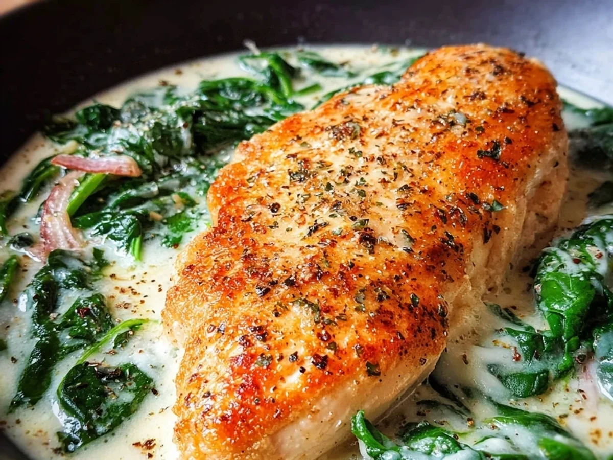 Parmesan-Hähnchen mit Spinat: Einfaches Soulfood - Beitragsbild