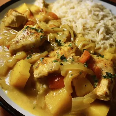 Pfirsich-Curry-Hähnchen-Auflauf: Süß-würzig & Saftig