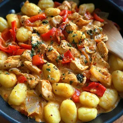 Schnelle Gnocchi Pfanne: Hähnchen & Paprika Traum