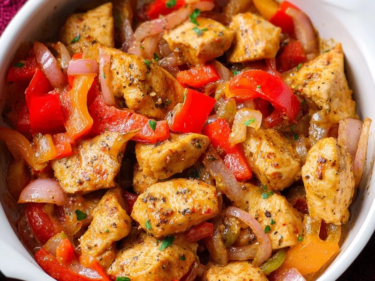 Schnelle Hähnchen-Paprika-Pfanne: Gesund in 20 Min. - Beitragsbild