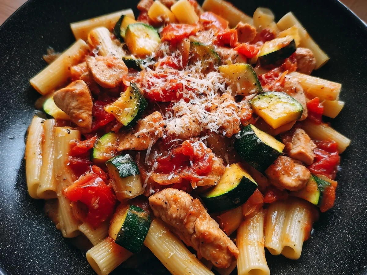 Schnelle Hähnchen-Zucchini-Pasta: Das Familienrezept - Beitragsbild