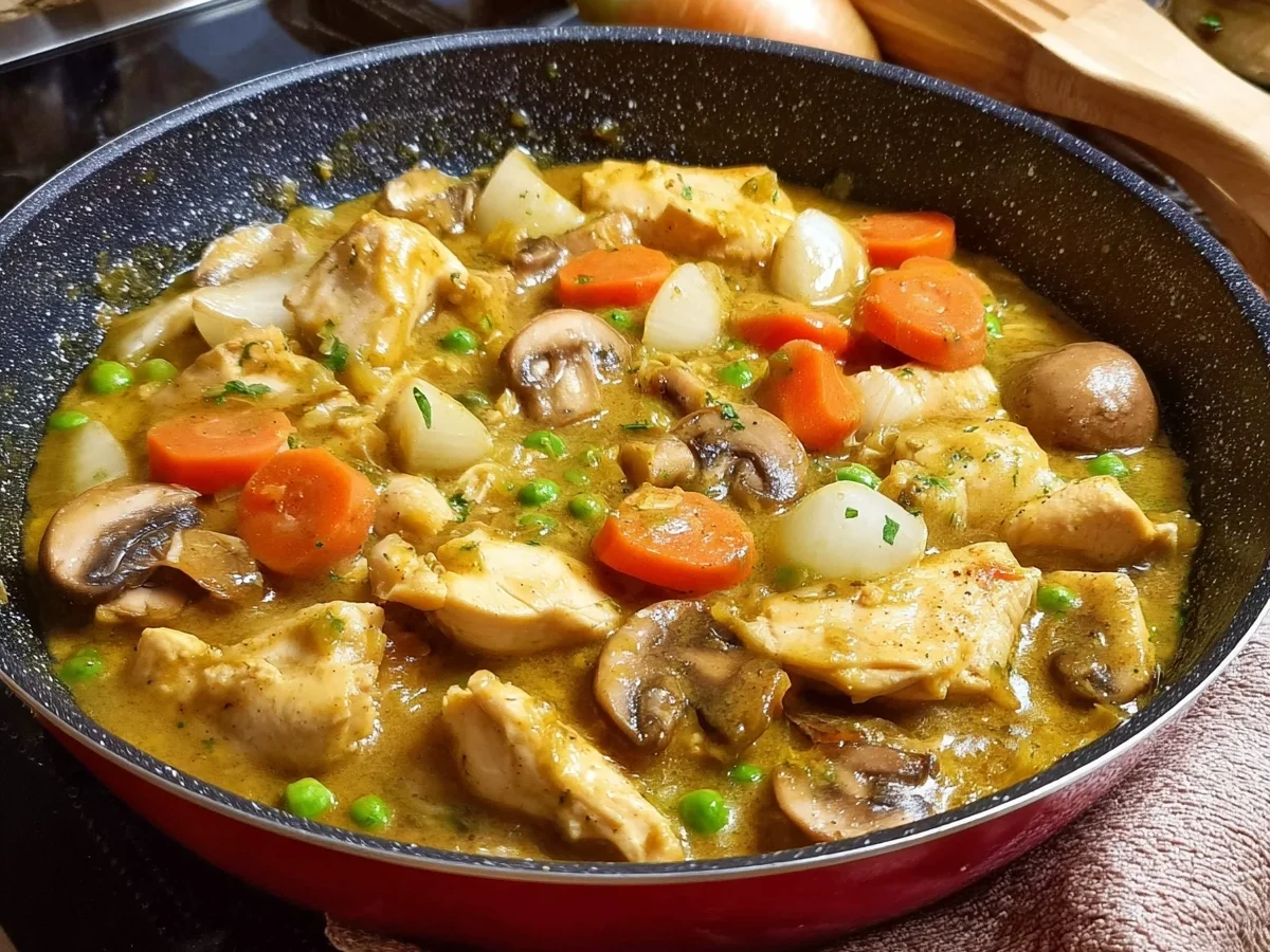Schnelle Hähnchenpfanne mit Senfsauce: Einfach & Lecker - Beitragsbild