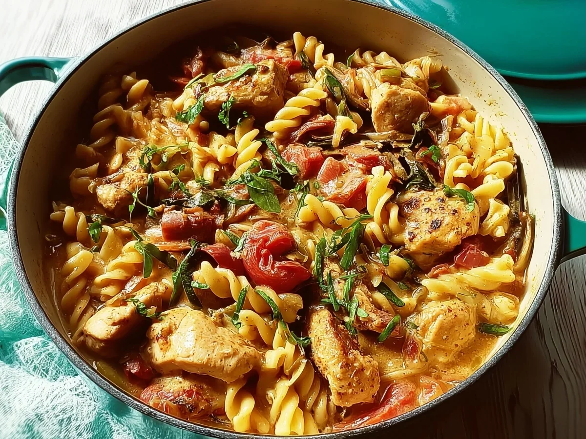 Schnelle One-Pot-Pasta mit Hähnchen: Einfach & lecker - Beitragsbild