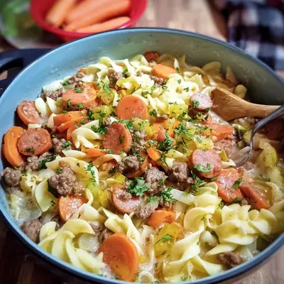 Schneller Nudel-Eintopf: Friss dich dumm Topf Rezept