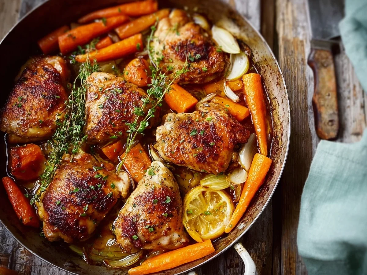 Schnelles 25-Minuten-Huhn mit Möhrchen - Beitragsbild