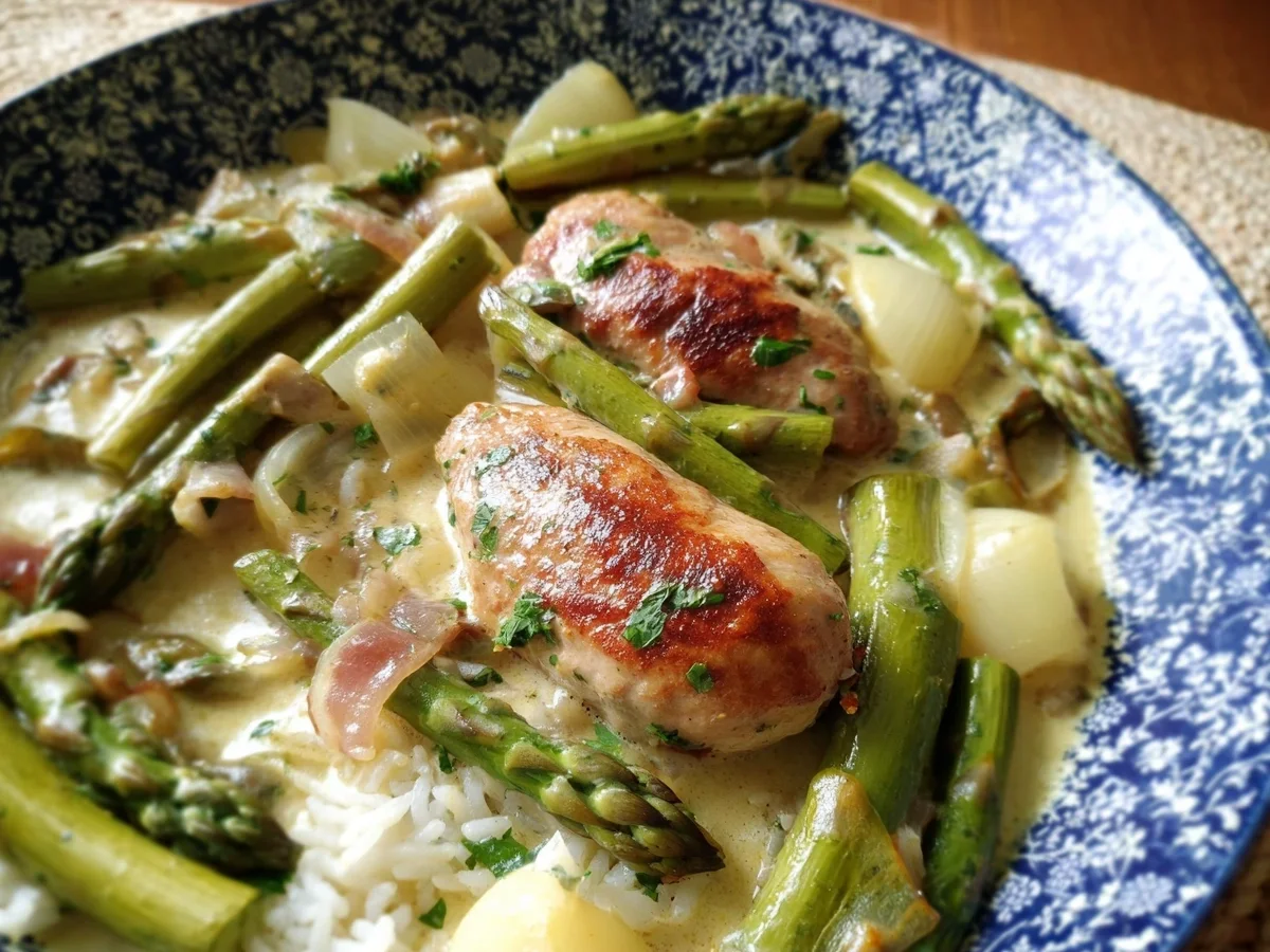 Spargelpfanne mit Hähnchen: Schnelles Frühlingsgericht - Beitragsbild