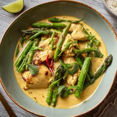 Thai Curry-Huhn mit grünem Spargel