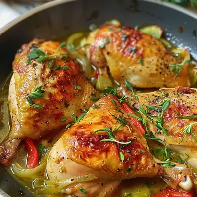 Zarte Hähnchenschenkel in der Pfanne schmoren: Mein Rezept