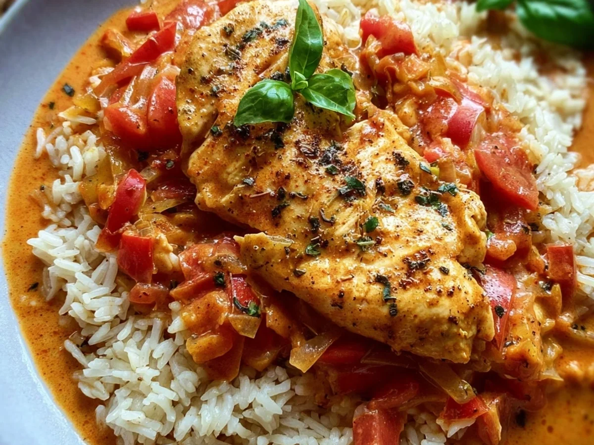 Zartes Hähnchen Reis Tomatensoße: Fitness Meal Prep - Beitragsbild