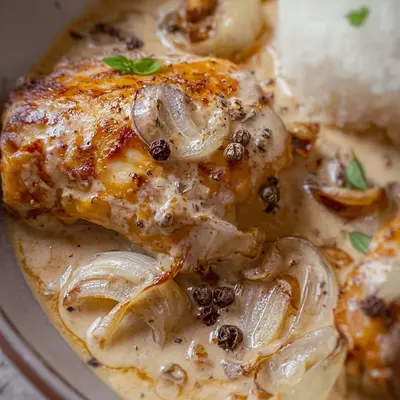 Zwiebel Sahne Hähnchen ohne Fix: Einfach & cremig